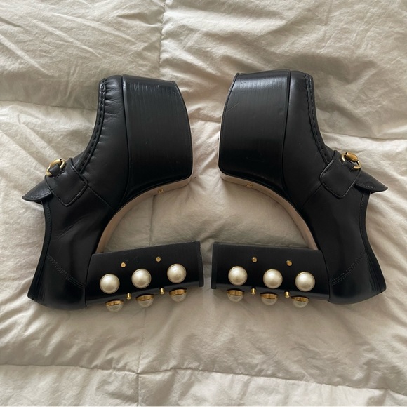 Gucci loafer platform heels with pearl heels new never worn - Picture 2 of 8